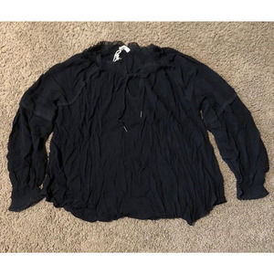 Love Stitch Women’s Black Blouse Long Sleeve Large R2